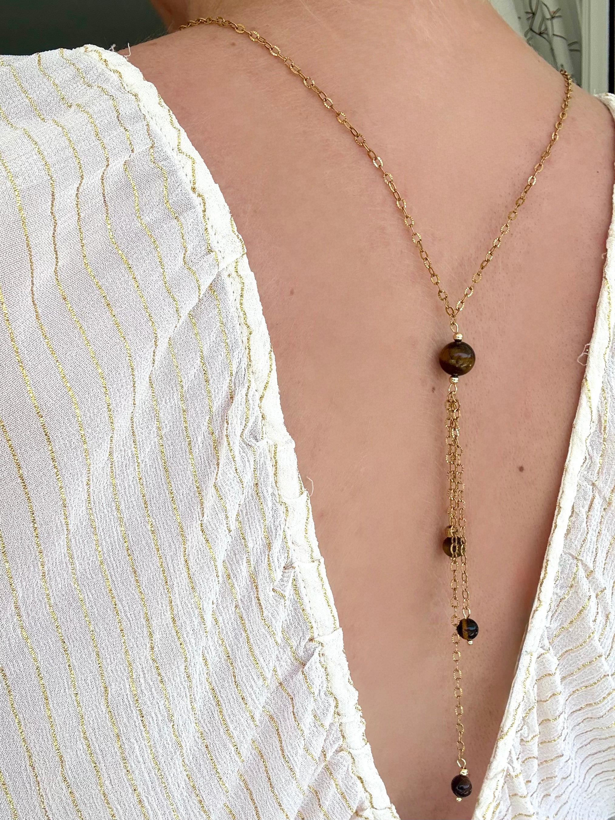 Collier Déesse - Oeil de tigre